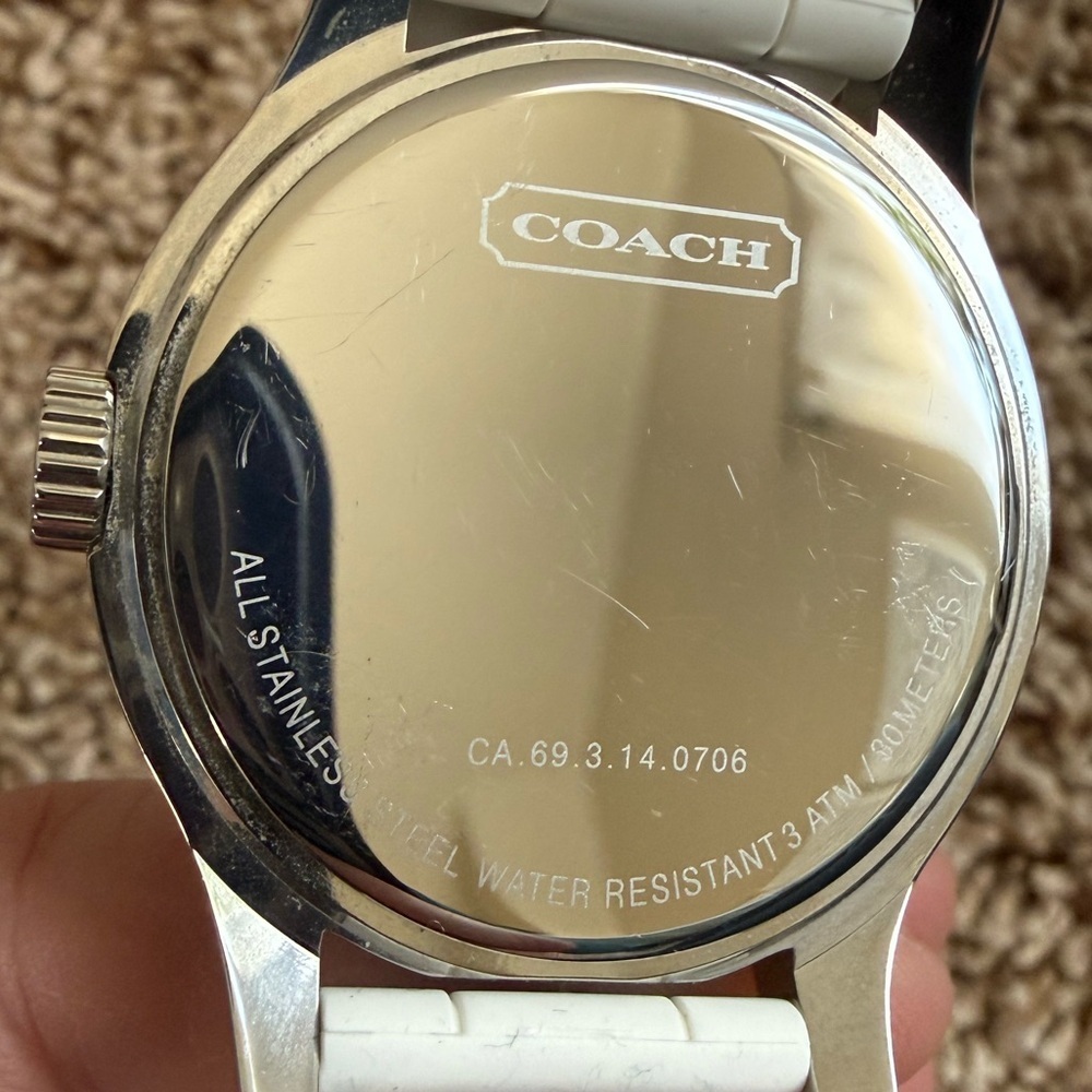 Coach White Signature Watch | Stainless Steel | Needs New Battery - Picture 14 of 14
